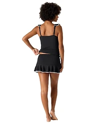 Tommy Bahama Women's Cabana Ruffled Tummy-Control Tankini Top
