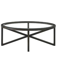 Streamdale Furniture Modern Glass Coffee Table - Wood Base, Round Top