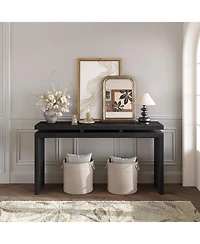 Streamdale Furniture 60" Black Farmhouse Console Table - Retro Entryway/Sofa Table