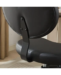 Streamdale Furniture Meditation Chair Plus - Cross Legged, Wheeled, Lumbar Support, Black Pu