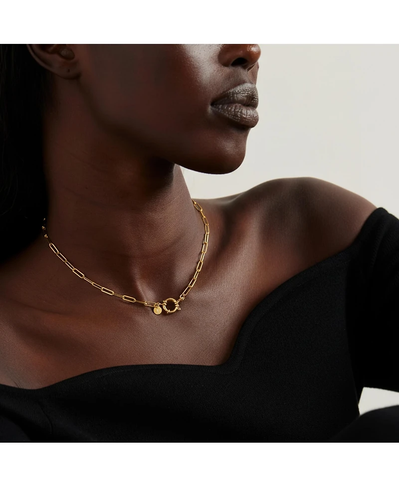 Joey Baby Gold-Plated Paperclip Chain Necklace with Toggle Clasp