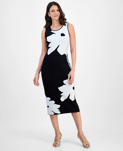 T Tahari Women's Sleeveless Sweater Dress