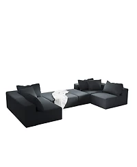 Streamdale Furniture Modern Upholstered Sectional Sofa Couch Set, 132" L-Shaped