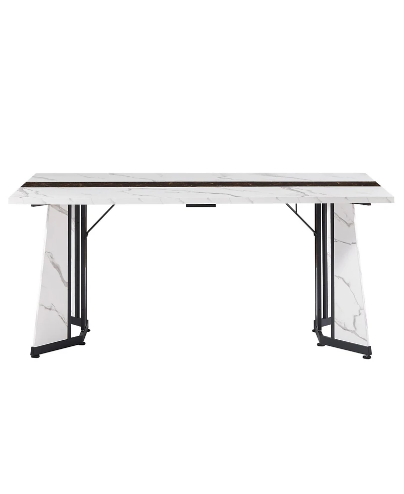 Streamdale Furniture 70.9" Marble Grain Dining Table - Seats 8