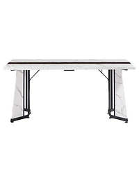 Streamdale Furniture 70.9" Marble Grain Dining Table - Seats 8