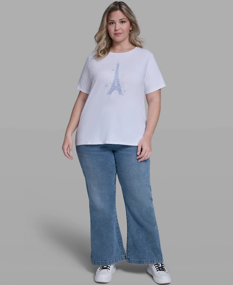 Karl Lagerfeld Paris Plus Embellished Eiffel T-Shirt