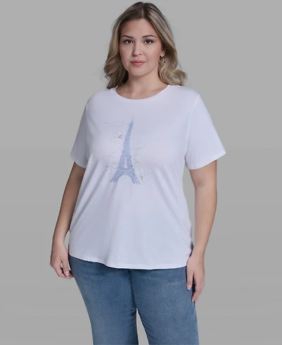 Karl Lagerfeld Paris Plus Embellished Eiffel T-Shirt