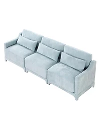 Streamdale Furniture Sky Blue Chenille 3-Seater Sofa
