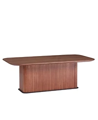 Streamdale Furniture Coffee Table Walnut Wood Surface and Black Metel Feet