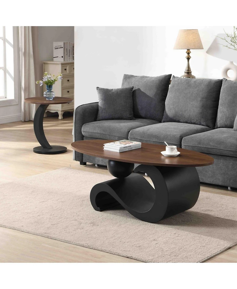 Streamdale Furniture Black Nesting Coffee Table Set of 2