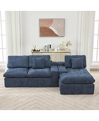 Streamdale Furniture Cloud Sectional Sofa 107.9" Blue