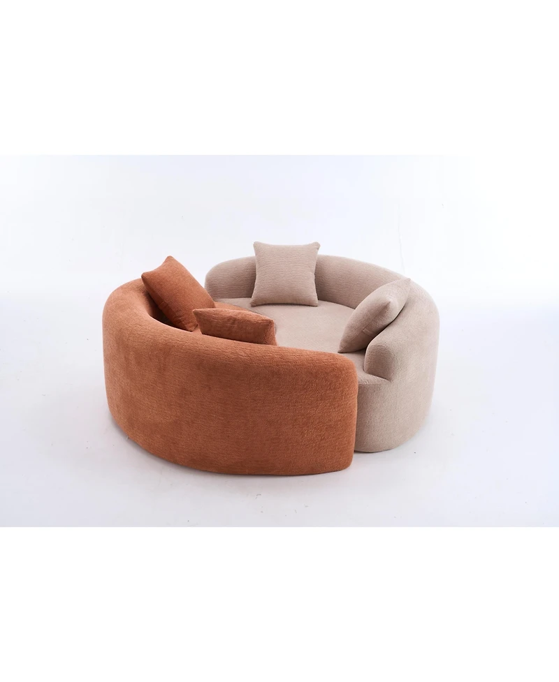 Streamdale Furniture Streamdale Yin Yang Chenille Sofa Set - Compact, No Assembly, Pillows Included