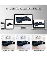 Streamdale Furniture Modern U-Shaped Sectional Sofa with Console, Usb, Chenille Cloud Couch