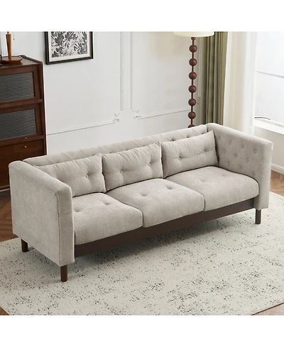 Streamdale 78" Upholstered Modern Sofa - Grayish Beige
