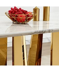 Streamdale Furniture 70" Faux Marble Dining Table