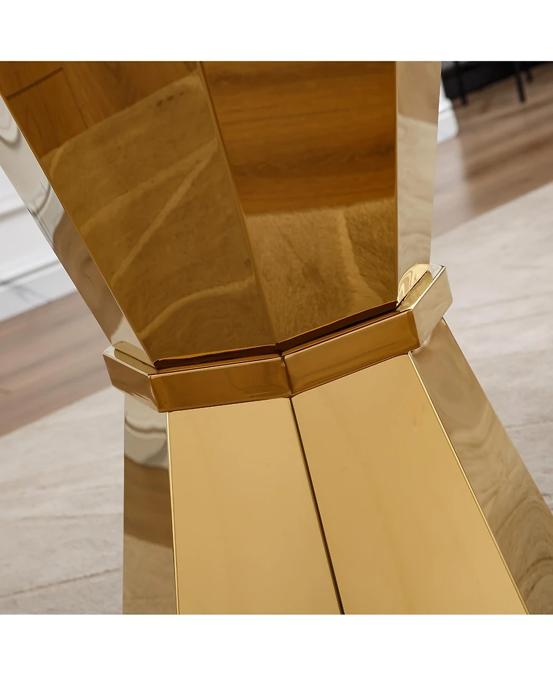 Streamdale Furniture Round Faux Marble Dining Table