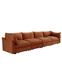 Streamdale Furniture Orange Chenille Sofa Couch with Storage Drawers