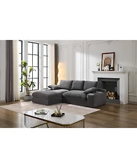 Streamdale Furniture 99" Modular Sectional Sofa Set, Modern Minimalist Couch, Sleeper, Grey