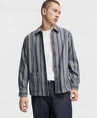 Mode of One Men's Relaxed-Fit Striped Overshirt, Macy's Exclusive