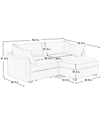 Streamdale Furniture 2-Seater Sofa with Storage Footstool