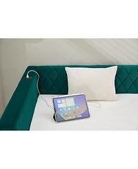 Streamdale Furniture Emerald Velvet Daybed - Modern Diamond Design