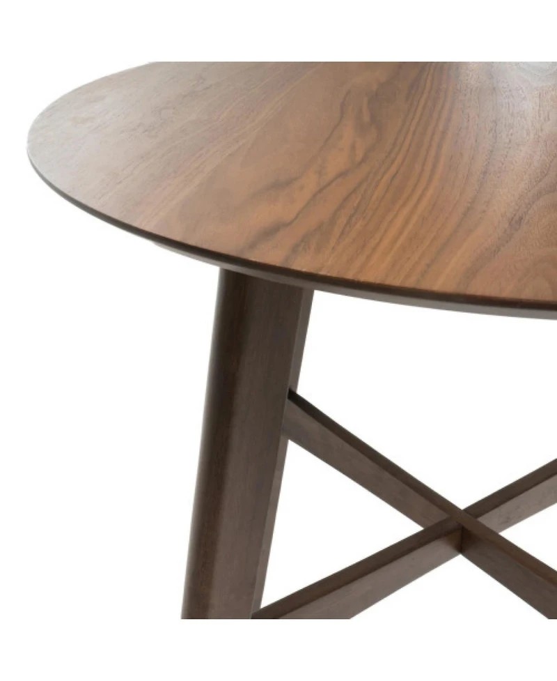 Streamdale Mid-Century Modern Round Bar Table - 42", Natural Walnut