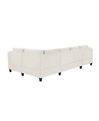 Streamdale Furniture Modern U-Shaped Sectional Sofa with Usb & Storage, Beige