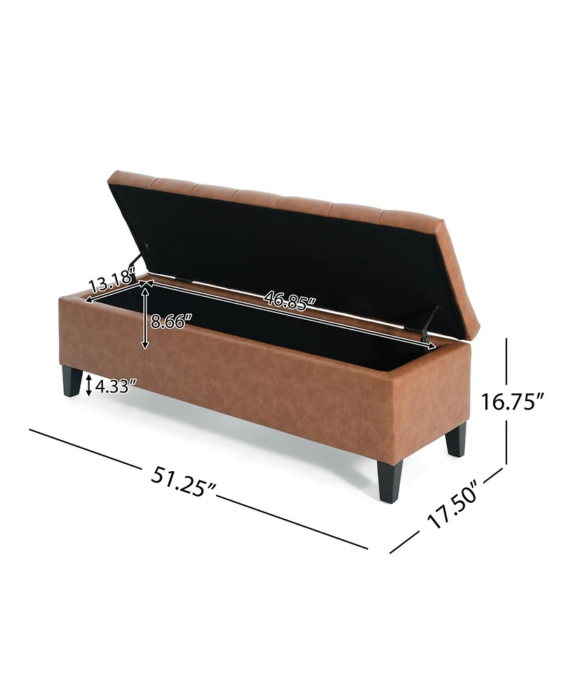 Streamdale Furniture Upholstered Button Tufted Storage Ottoman