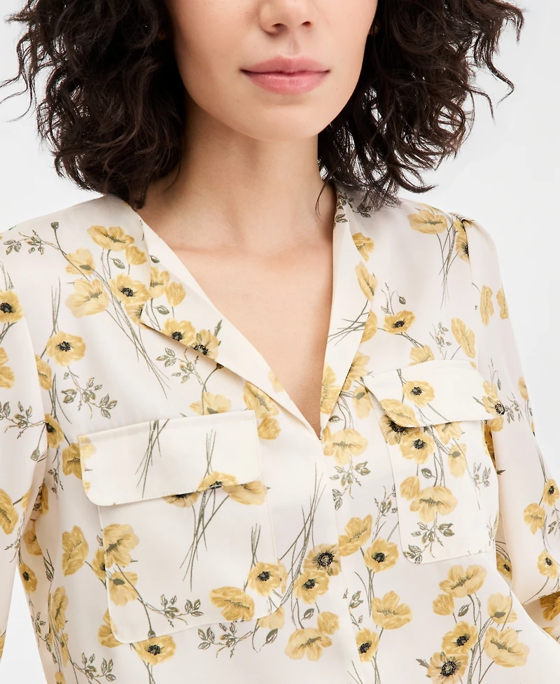 Jones New York Women's Simplified V-Neck Utility Top