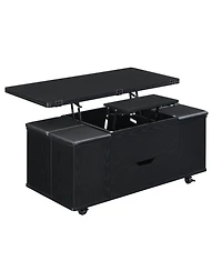 Streamdale Furniture + 5-Piece Wood Lift-Top with Storage & Casters Coffee Table Set