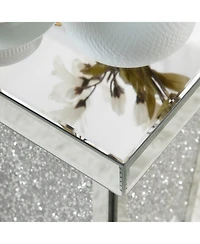 Streamdale Furniture Mirrored Crystal End Table - Modern Accent Side Table