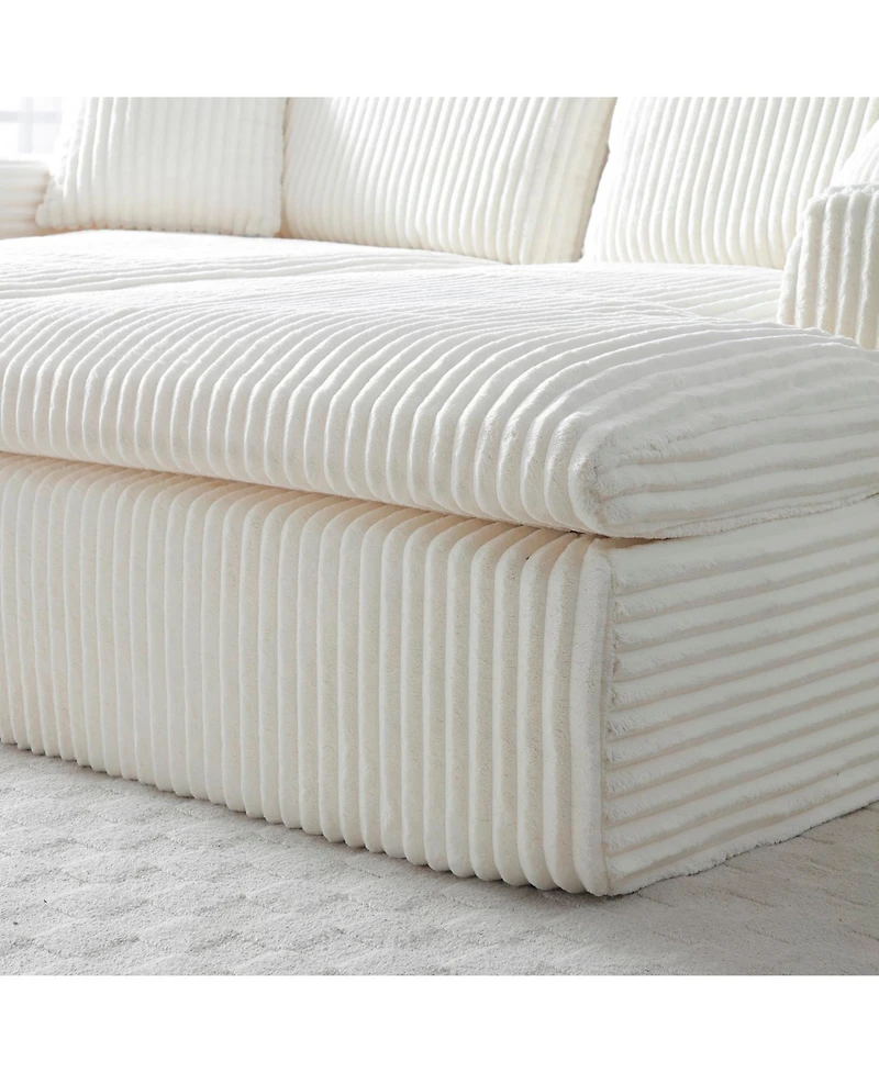 Streamdale Furniture Oversized Sectional Sofa Bed with Double Chaise Lounge - Beige