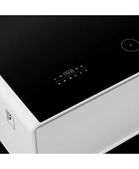 Streamdale Furniture Smart Coffee Table Fridge/Freezer, Bluetooth, Wireless Charge, Usb, Light - White