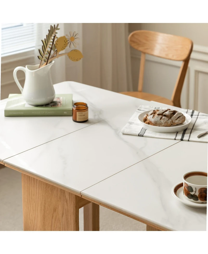 Streamdale Furniture Streamdale Oak Extending Dining Table Rock Slab Top 4-6 People