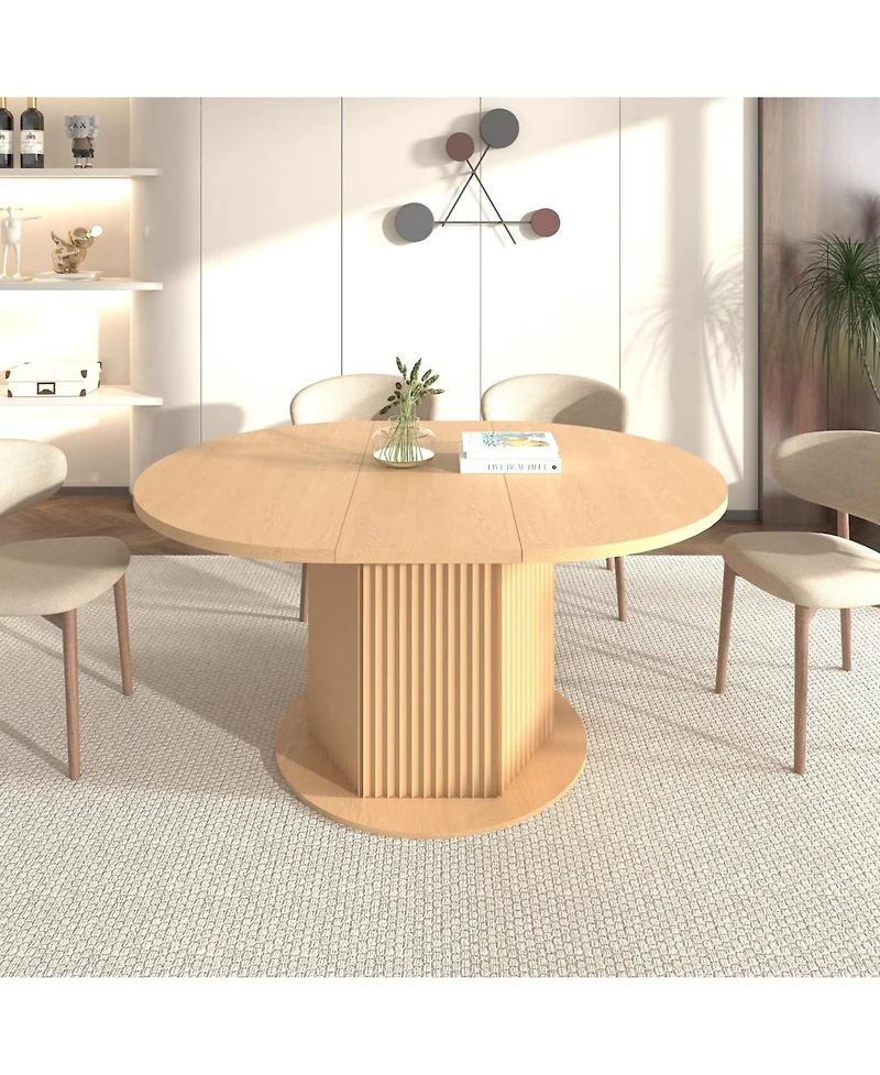 Streamdale Furniture Round Dining Table, Bump Texture Base
