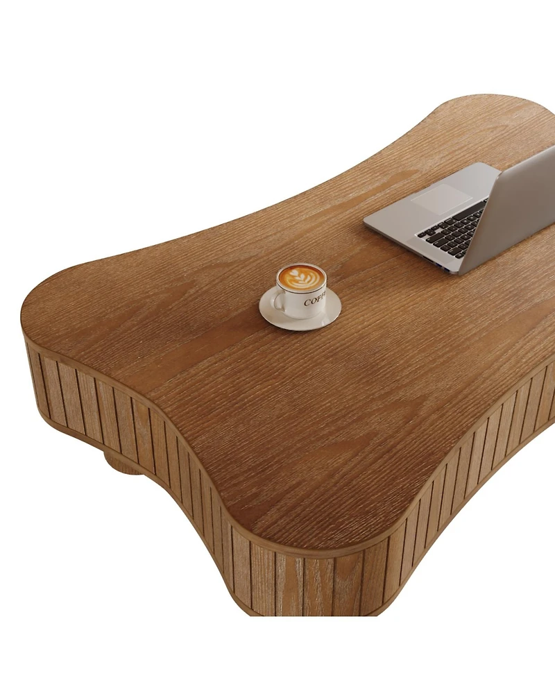 Streamdale Furniture Lift Top Coffee Table - Fluted Panel, Hidden Storage, Walnut