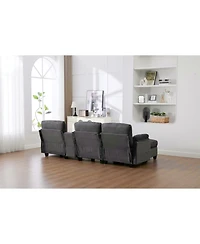 Streamdale Furniture L-Shape Corduroy Sofa- 4-Seater, Usb, Storage
