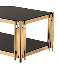 Streamdale Furniture 47" Gold Glass Double-Layer Coffee Table