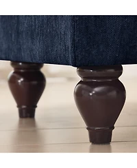 Streamdale Blue Chenille Sleeper Sofa with Ottomans