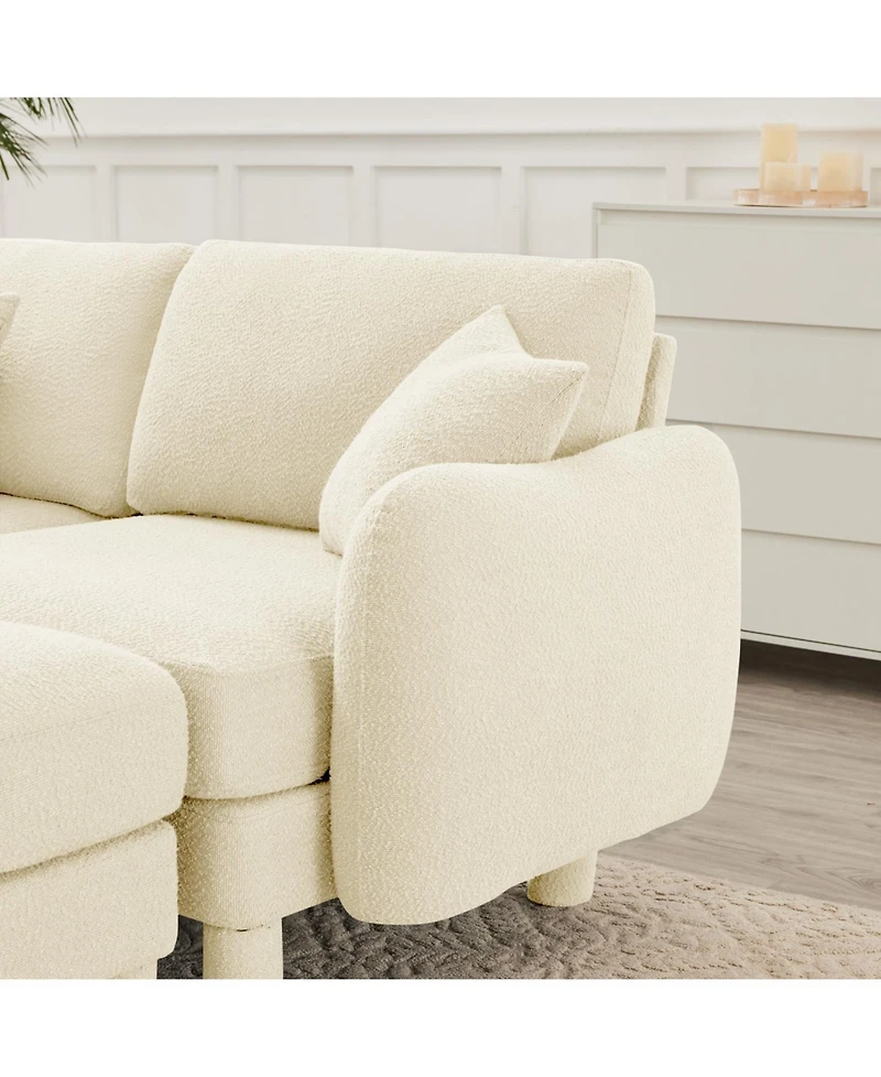 Streamdale Furniture Modern Boucle Sofa with Curved Arms