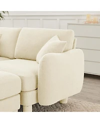 Streamdale Furniture Modern Boucle Sofa with Curved Arms