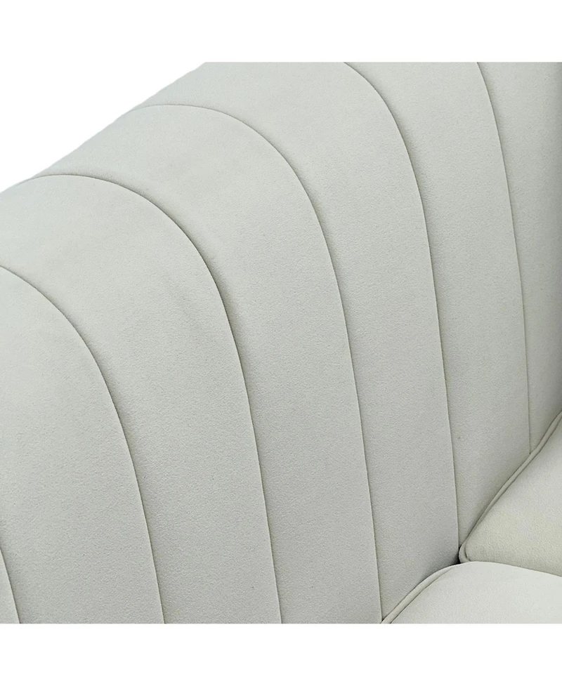 Streamdale Furniture Cream Velvet Tufted Sofa Set