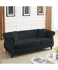 Streamdale Furniture 80" Velvet Chesterfield Sofa