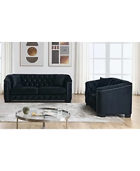 Streamdale Furniture 3-seater + 2-seater Combination sofa.Velvet black
