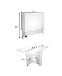 Streamdale Foldable 51.18" white table for small families display or home use.