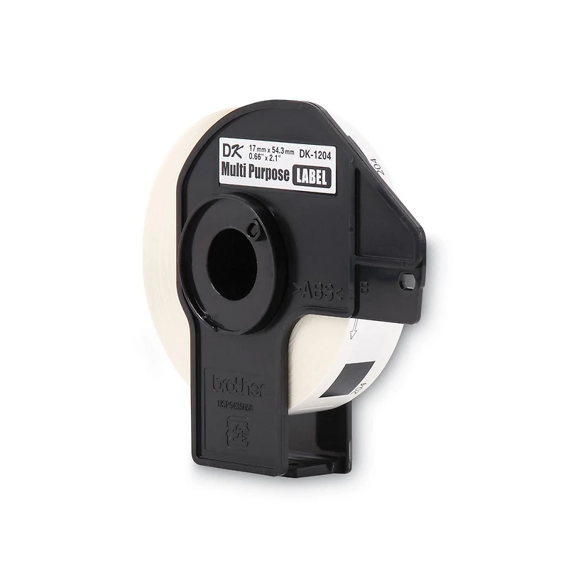 Brother DK1204 0.66 in. x 2.1 in. Die-Cut Multipurpose Labels - White (1-Roll