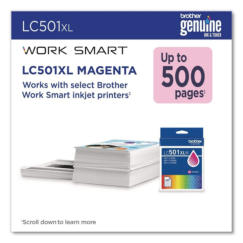 Brother LC501XLMS 500 Page-Yield High-Yield Ink - Magenta