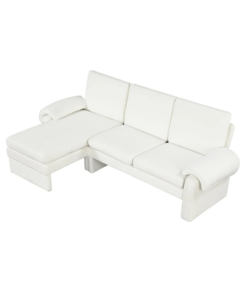 Streamdale Furniture 94" Convertible Futon Sofa Bed Chaise & Pillows