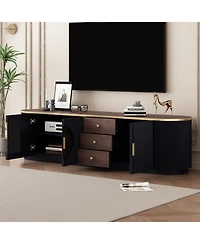 Streamdale Furniture 71" Modern Tv Stand - 3 Drawers, Shelf & Cabinets