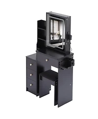 Streamdale Furniture Streamdale Vanity Table, Stool, and Led Mirror with Power Station